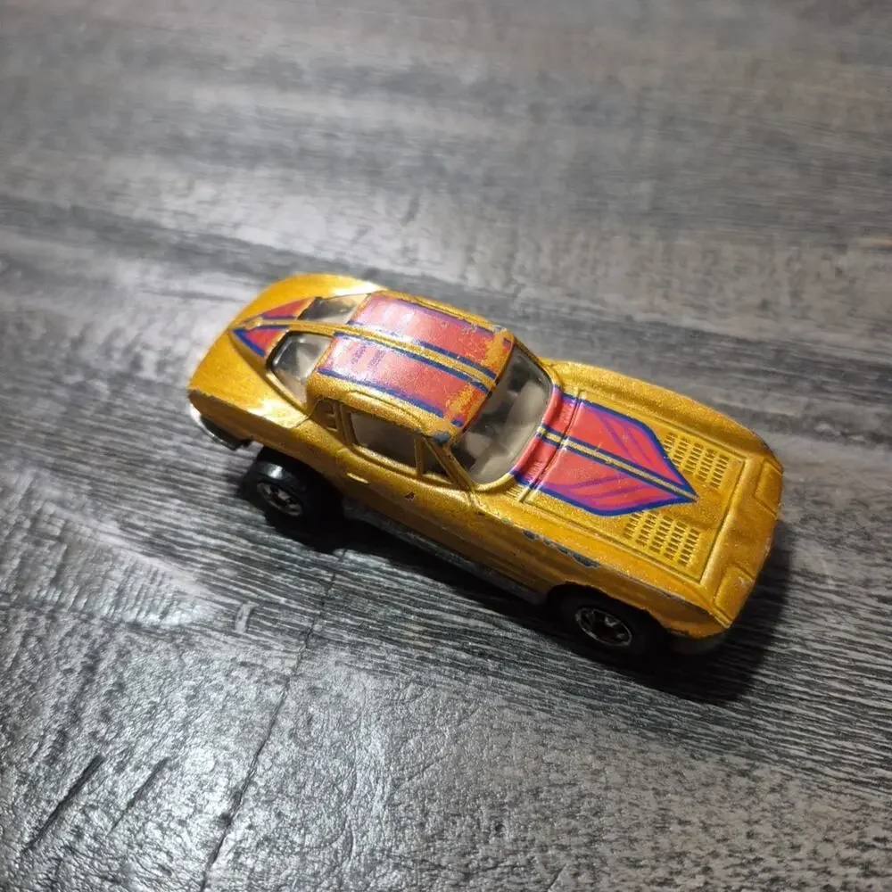 Vtg Hot Wheels Hi-Raker 1963 Corvette Stingray Split Window Gold Hong Kong 1979